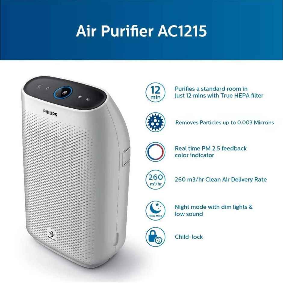 Philips Ac1215/20 Air Purifier - Long Hepa Filter Life