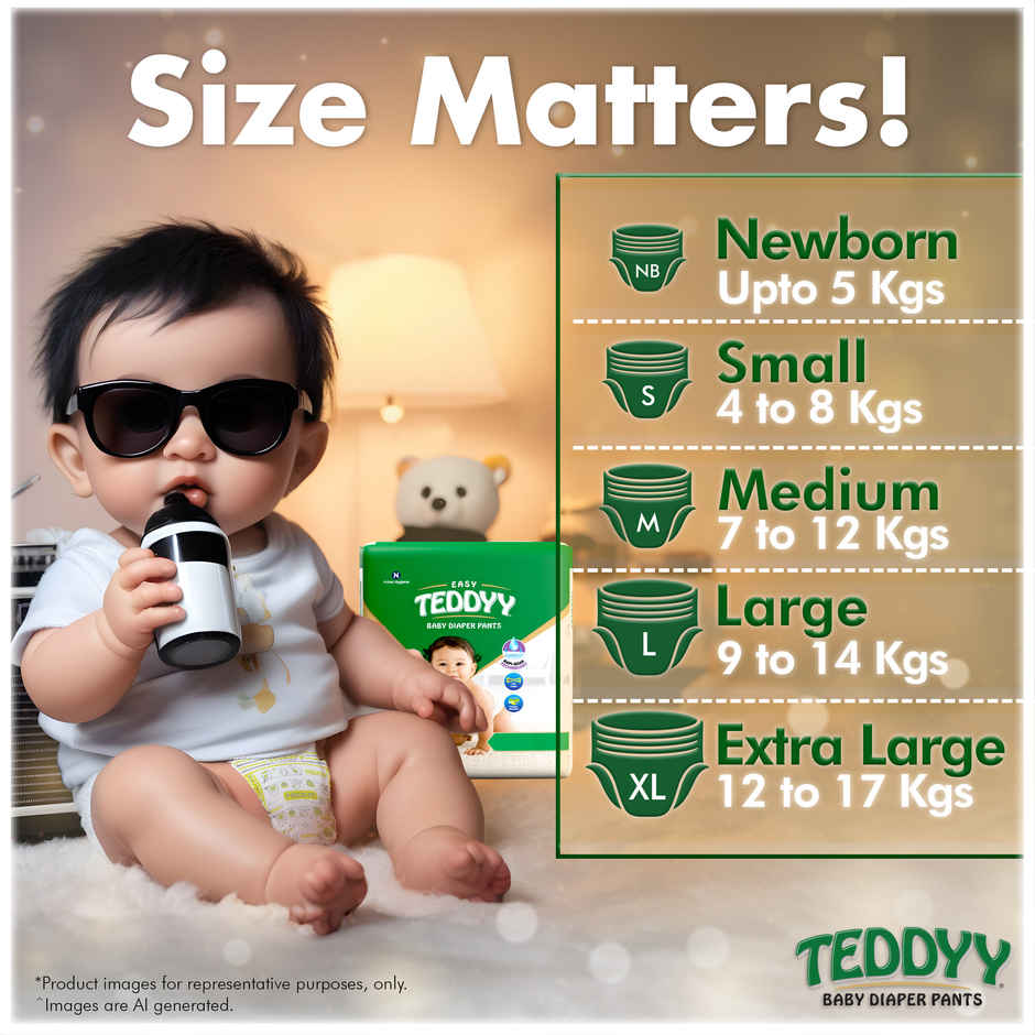Teddyy Baby Easy Pant Diapers Large | 9-14 kgs