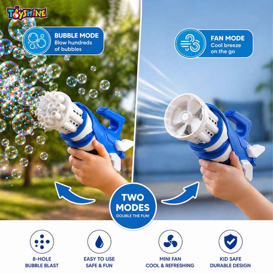 Toyshine 8 Hole Space Shuttle Design Electric Bubbles Gun Gatling Bubble Machine Toy