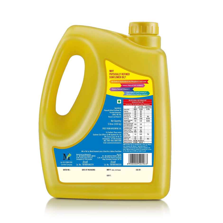 Sunpure Sunflower Cooking Oil Hdpe Can