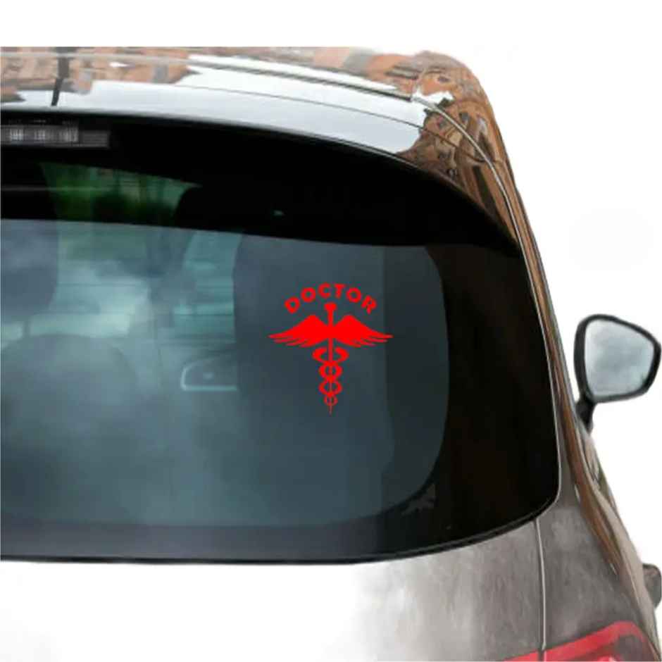 TiyuTrendzz Red Doctor Car Self Adhesive Sticker (14.5Cm X 15.5 Cm)