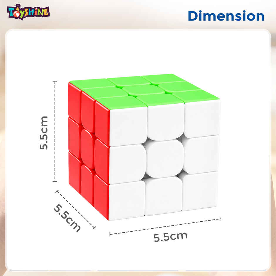 Toyshine High Stability Stickerless - 3X3X3 Speed Cube, Multi Color, Kids and Professionals