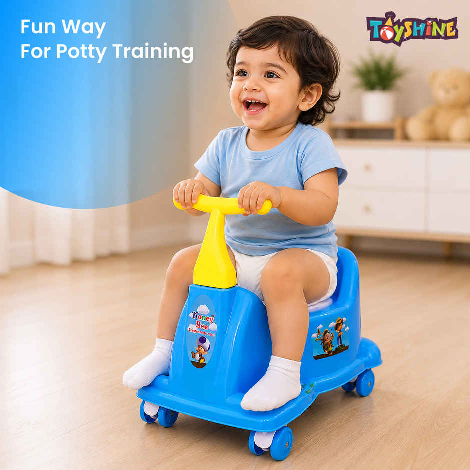 Toyshine 2 in 1 Rider Cum Potty Chair | Pot Seat Potty Training for kids | Blue Green - Blue
