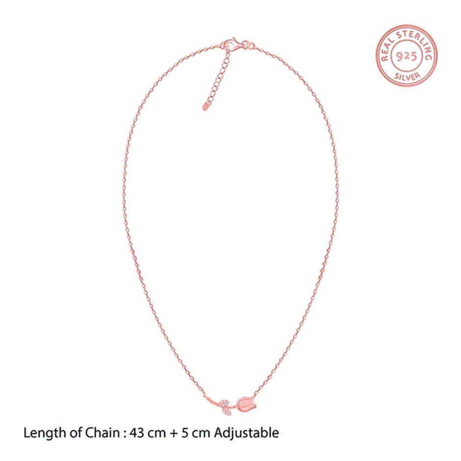 Giva Anushka Sharma Rose Gold Pink Quartz Flower Necklace