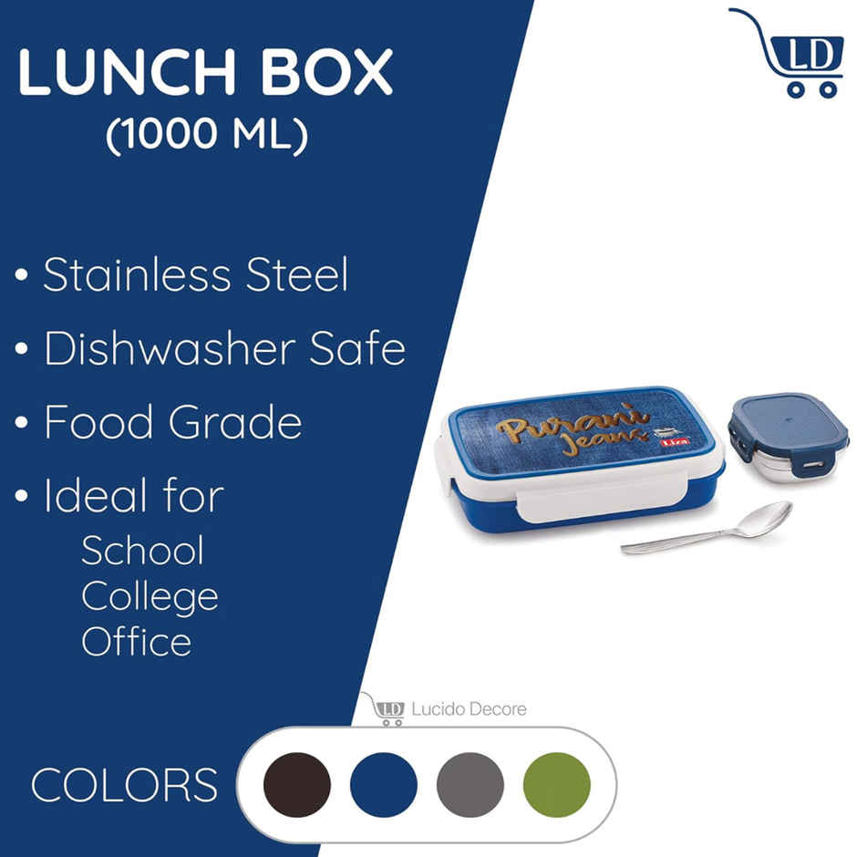 Liza Snack Pro Lunch Box With Inner Steel Blue
