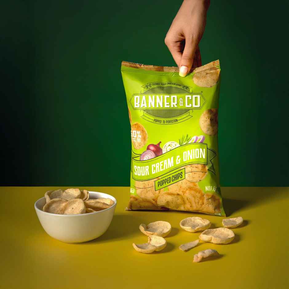 Banner & Co Sour Cream & Onion Popped Chips
