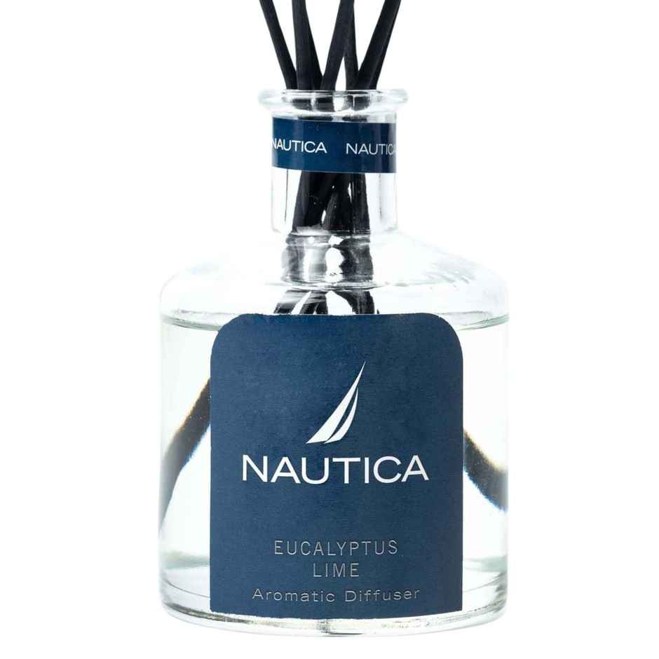 Nautica 100% Natural Aroma Oil Diffuser Set With 7 Reeds 1pc 150 ml Size Eucalyptus Lime-Natural
