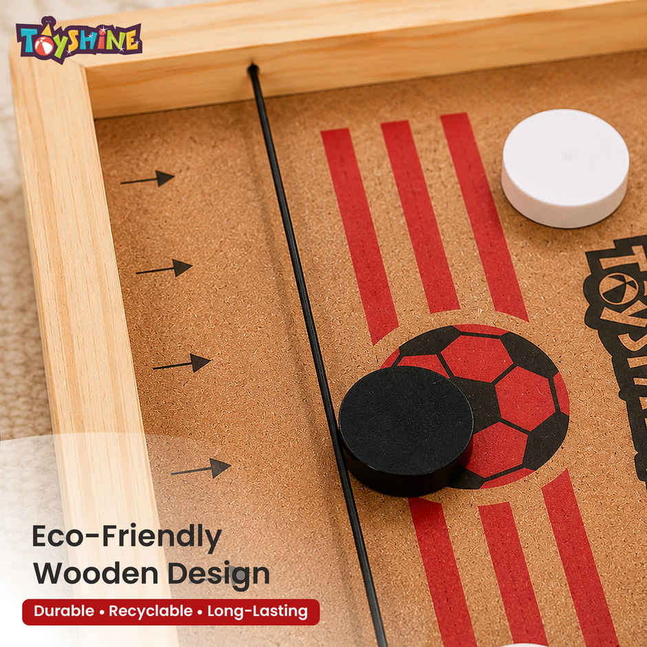 Toyshine Junior Fast Sling Puck Game | Pine Wood String Hockey Fun