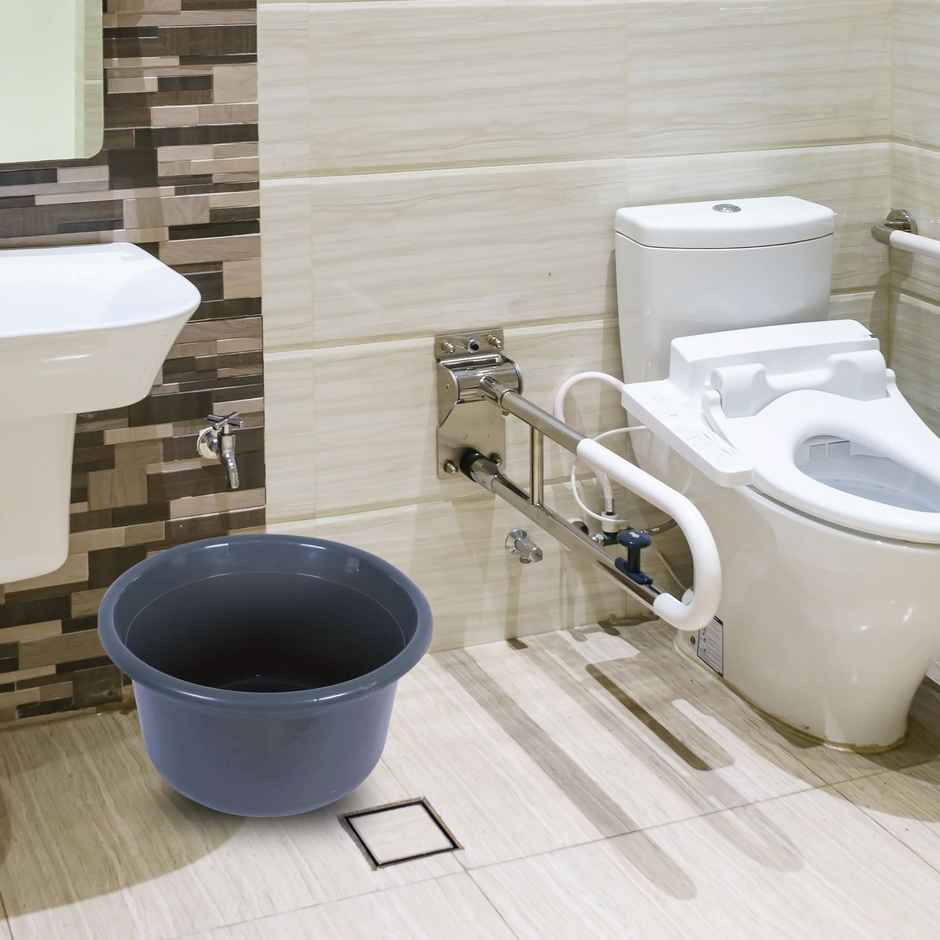 Kuber Industries Versatile Plastic Bath Tub|Baby Bathing Tub|TUB-25 L|Gray