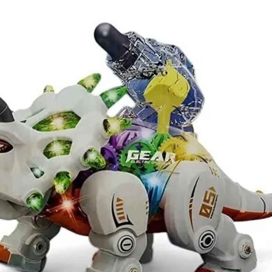 Toyshine Battery Operated Triceratops Dinosaur Toy with Lights-Sound | Age - 3+ | Multi