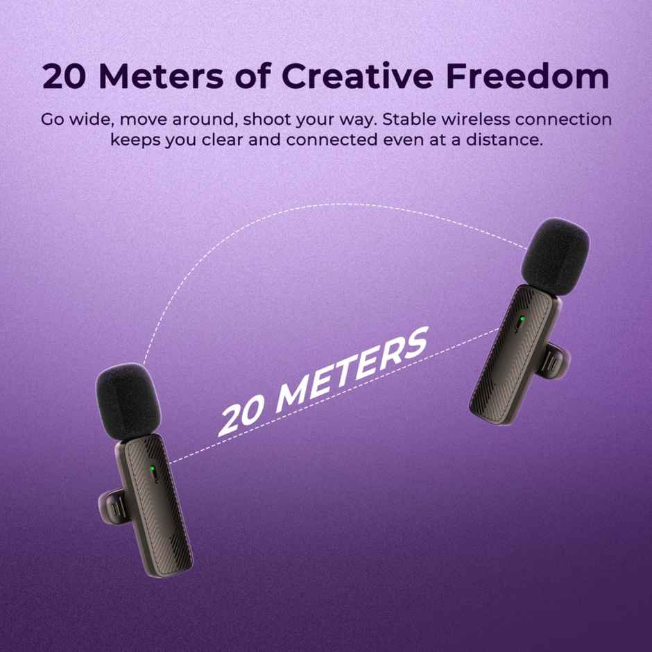 Digitek Dwm-008 Pro Wireless Microphone & Receiver With Type-C Connector, 2X Mic System