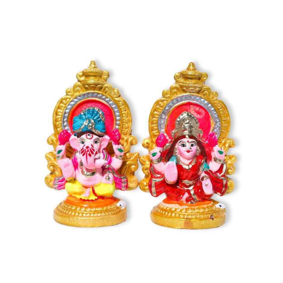 Handcrafted Mitti Laxmi Ganesh Idol | 5.5 Inch | Walton