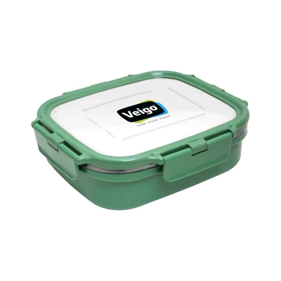 Veigo Heatup Large - Microwave Safe Stainless Steel Leakproof Lunch Box | 630ml Military Green