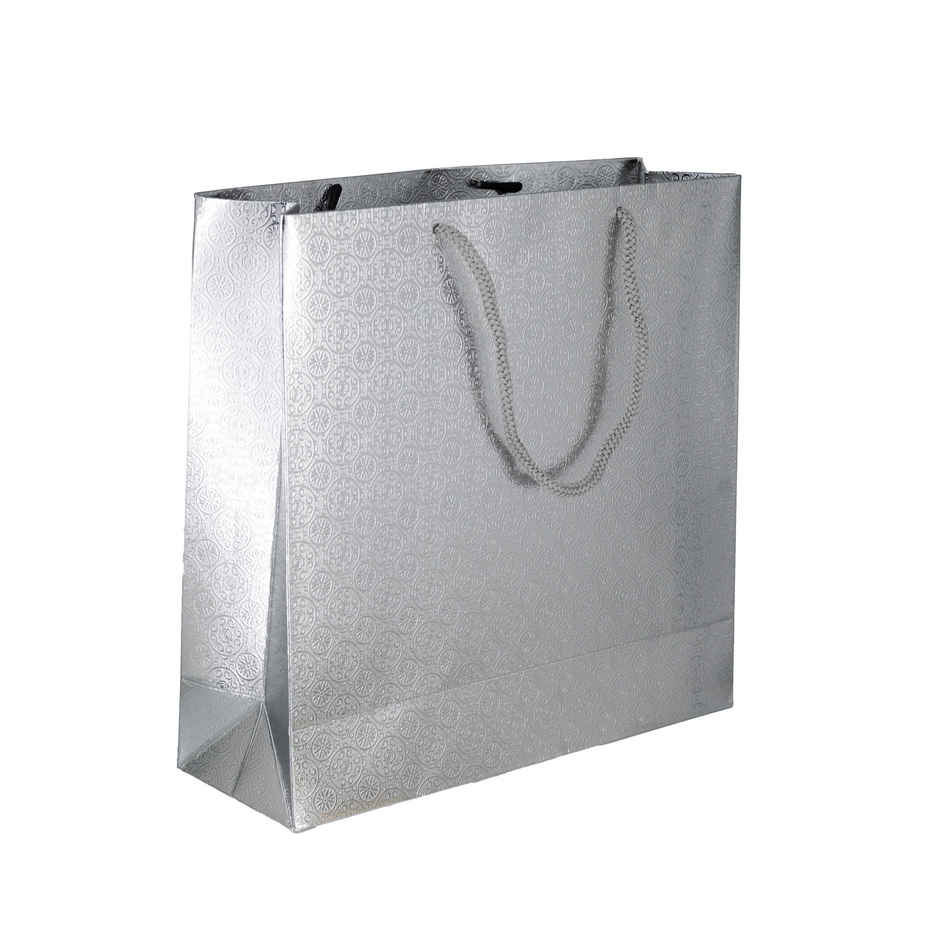 Silver Paper Bag | 9 x 9 x 3 Inch | Assorted Design | Se7en