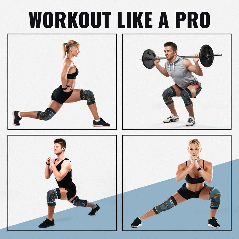 Slovic Knee Brace - Nylon + Latex Silk, Black Compression Sleeve for Pain Relief & Support