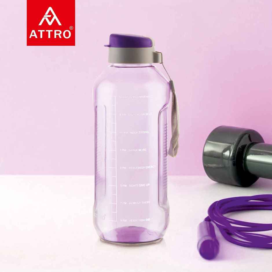 Attro Ultra Pro Motivational 2 L Water Bottle | BPA-free | Leak | Proof | Nylon Strap | Violet