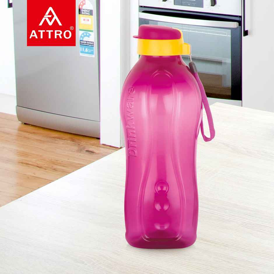 Attro Drinkware Gym 2-Liter BPA-Free Water Bottle with Leak-Proof & Easy to carry Nylon Strap Pink