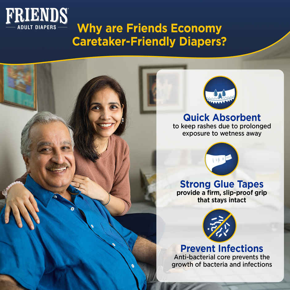 Friends Adult Diapers Economy, Medium Combo 