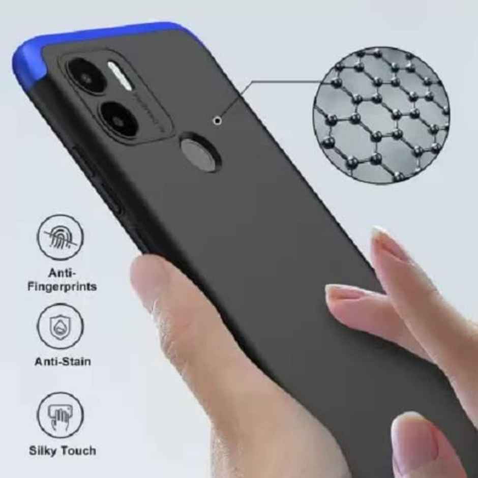 Kwine Case Redmi A1 Plus / A2 Plus / Poco C50 / Poco C51 Back Cover - 360 Degree Case - Blue Color