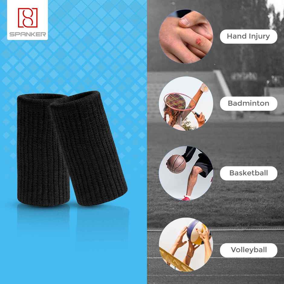 Spanker Sports Elastic Finger Sleeves, Breathable Grip & Protection for Gaming & Sports