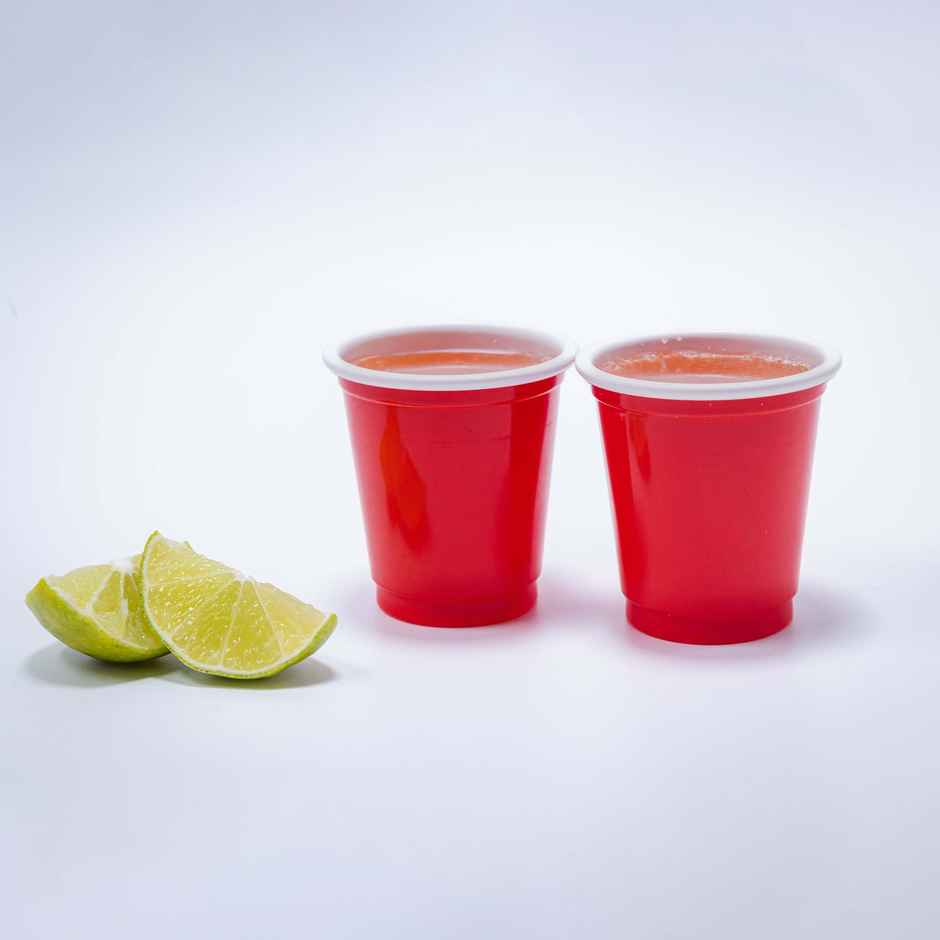 Premium Red Party Shot Cups | 60 ml | Pack of 20 | Disposable Glass | Urgo