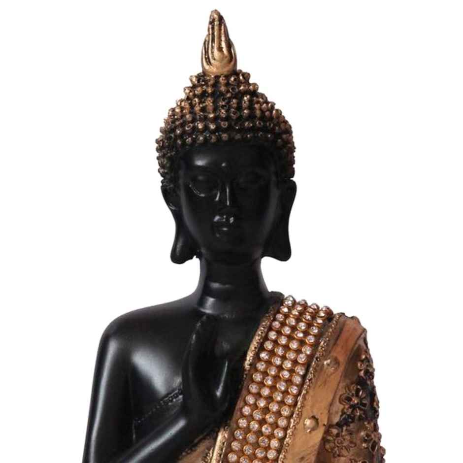 eCraftIndia Royal Gold Adorned Buddha Idol - Unique Handcrafted Meditation Statue Decor