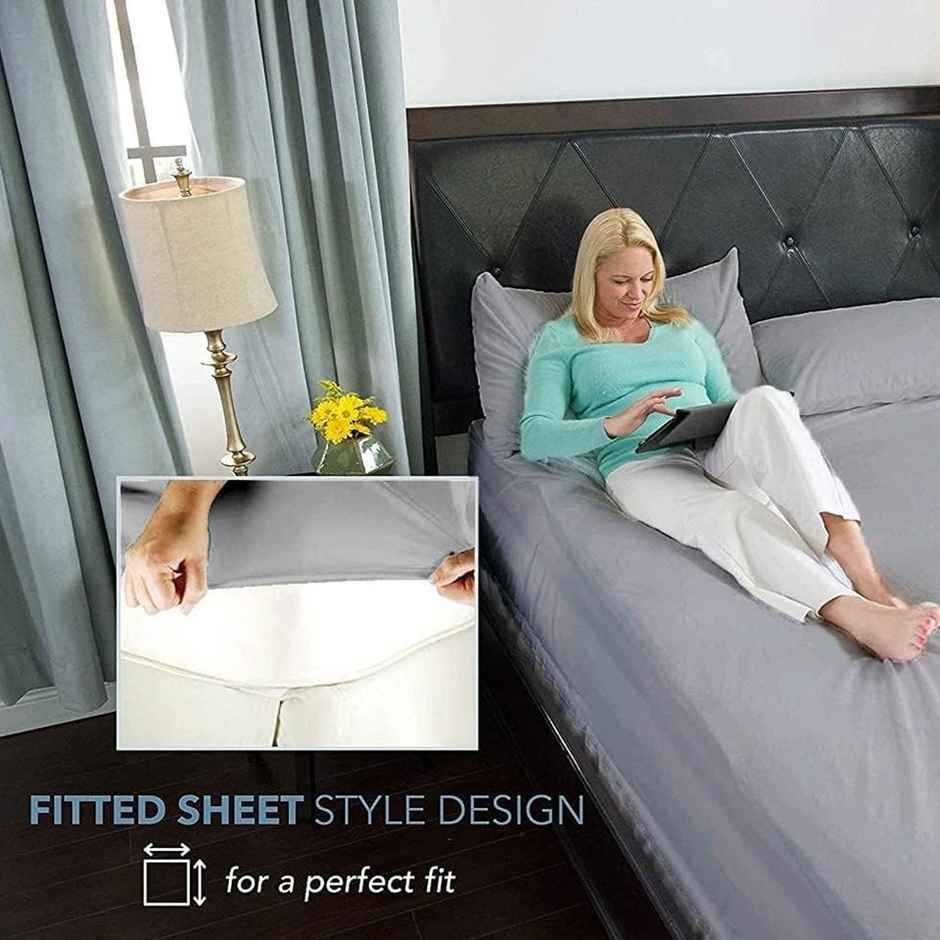 Lifelong Saferest Mattress Protector Breathable 80% Waterproof | 60 in X 78 in-Queen - Grey