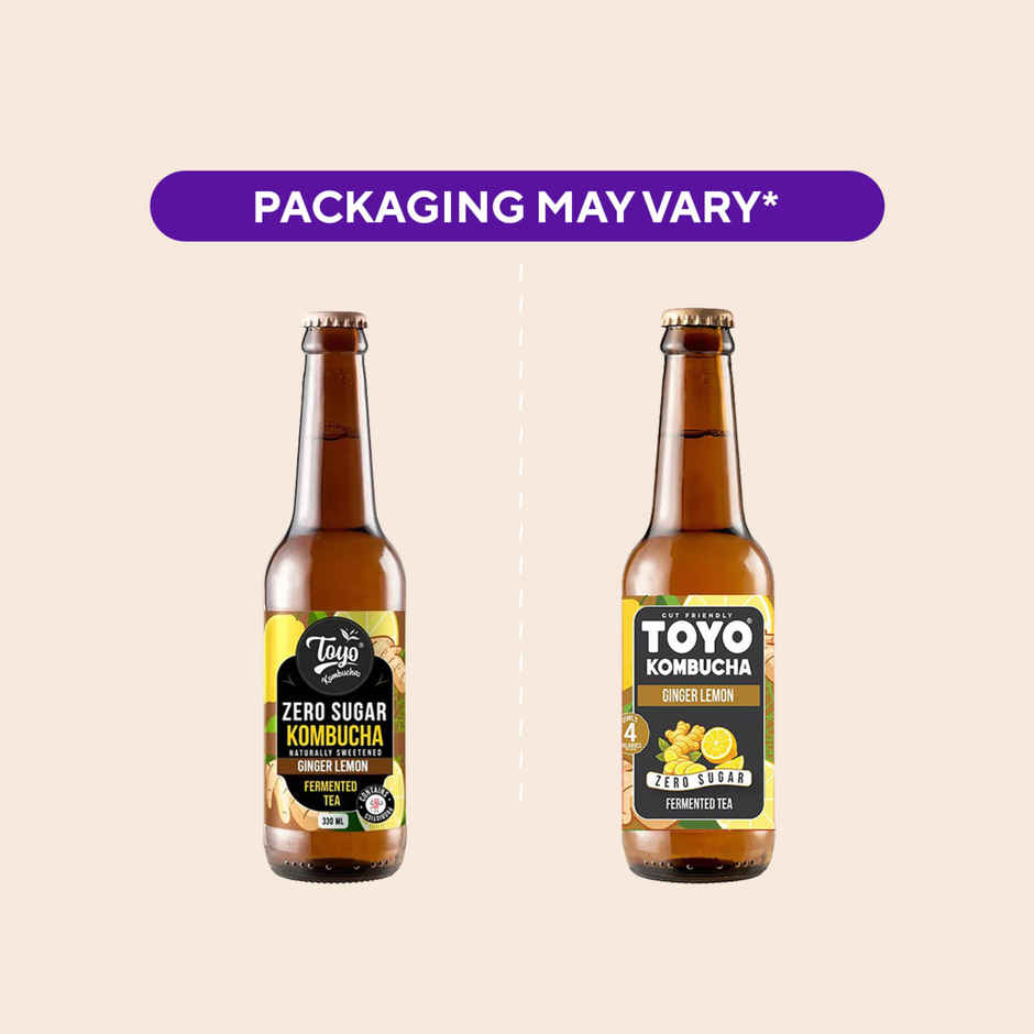 Toyo Kombucha Zero Sugar Ginger Lemon | Non-Alcoholic Kombucha
