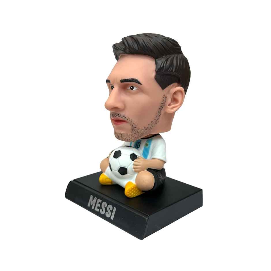 RideRevamp Lionel Messi Bobblehead | Polystone Football Figurine 10.2cm (Argentina Jersey)