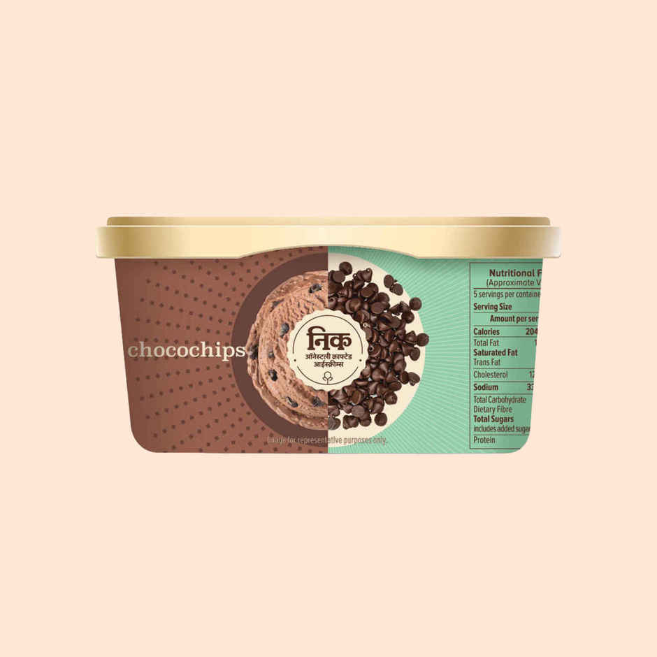 NIC Chocochips Ice Cream Tub | Preservative Free | No Artificial Flavors