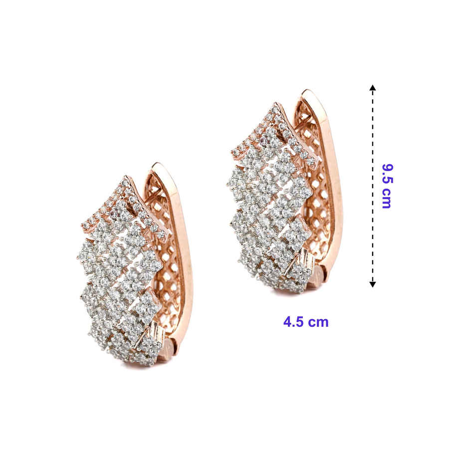 Priyaasi American Diamond Rose Gold Earrings