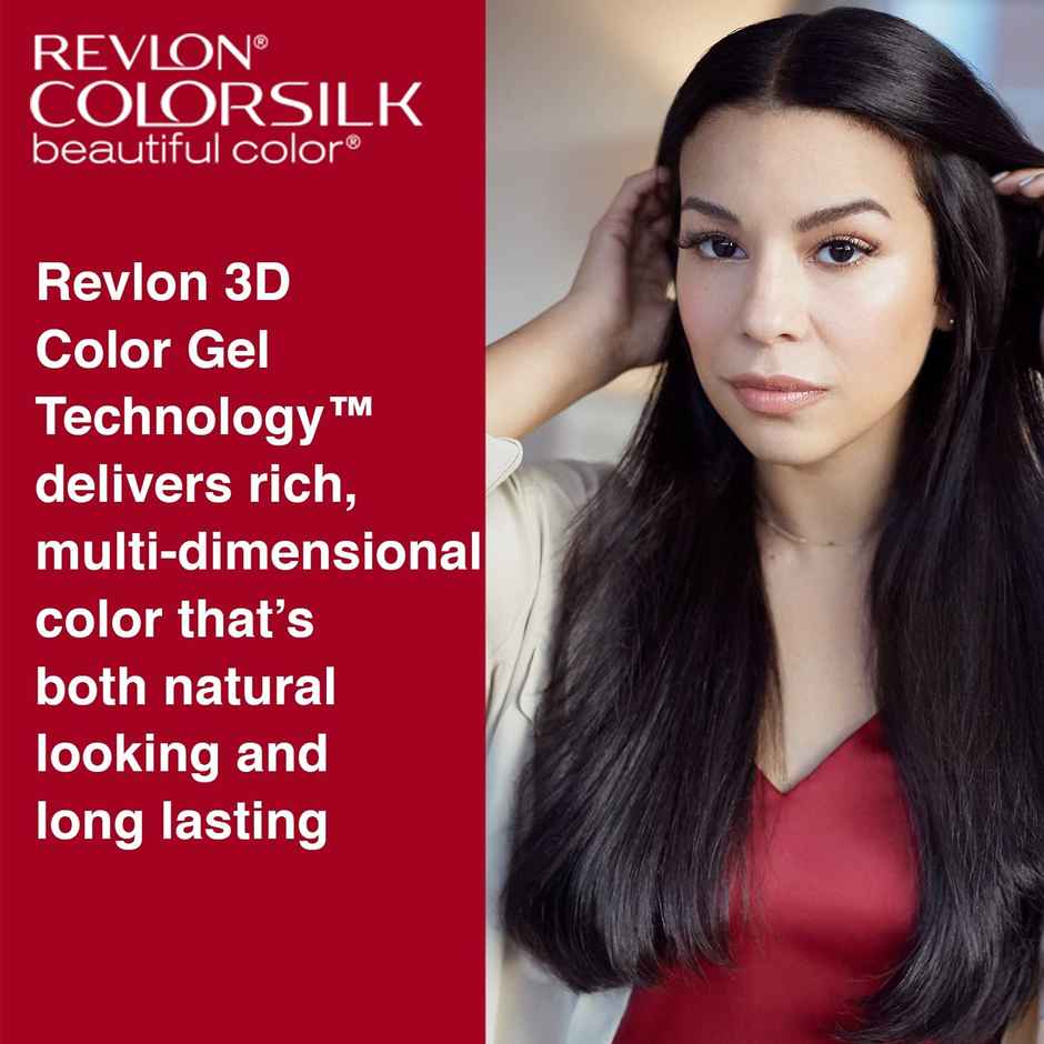 Revlon ColorSilk Hair Color with Keratin - 4N Medium Brown - (with Outrageous Shampoo 90 ml)