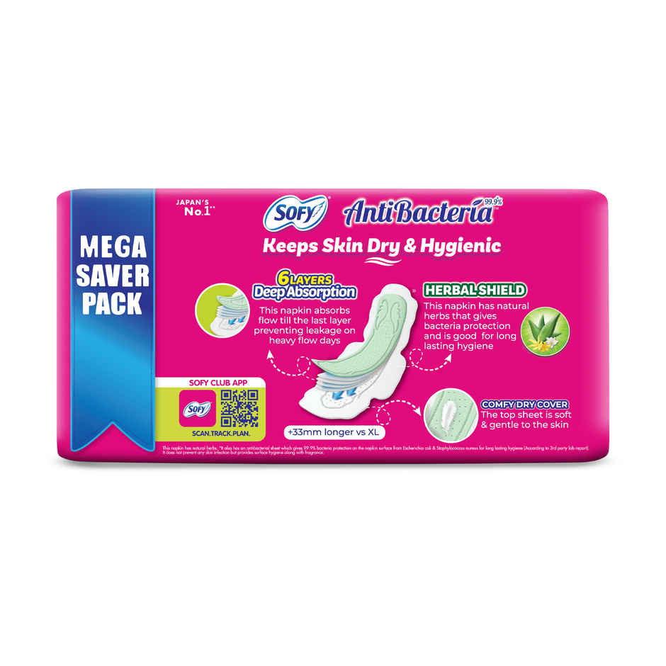 Sofy AntiBacteria XXL Sanitary Pads |6 Layer Deep Absorption