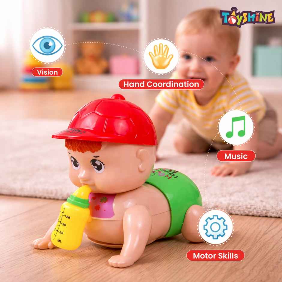 Toyshine Battery Powered Crawling Baby Toy with Lights & Sounds - Interactive Fun for Kids
