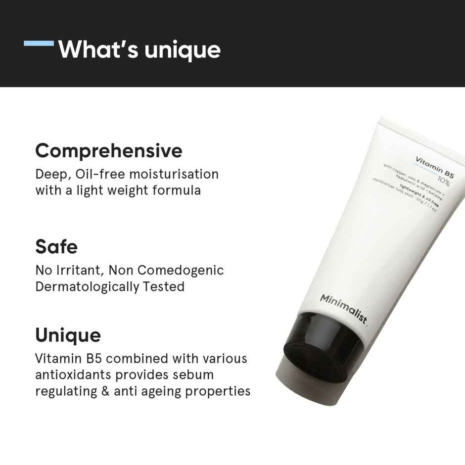 Minimalist Gel-based Moisturizer with 10% Vitamin B5 for  Oily & Acne-Prone Skin Combo
