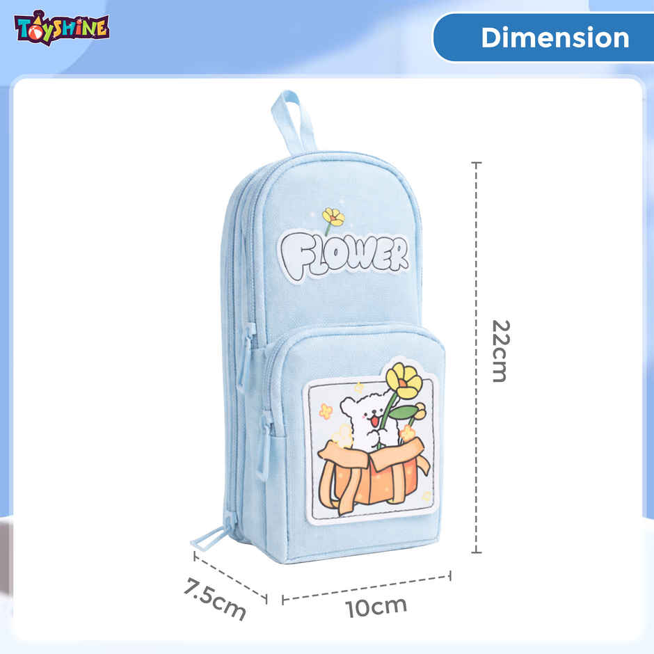 Toyshine Sunflower EVA Hardtop Pencil Pouch Large Capacity | Blue