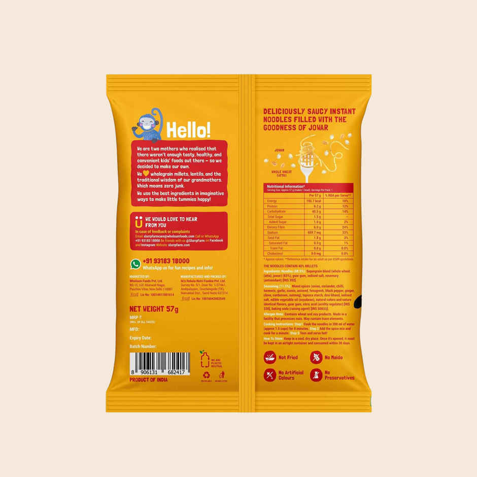 Slurrp Farm No Maida Instant Millet Noodles - Magic Masala Not Fried Millet Noodles | Pack Of 4