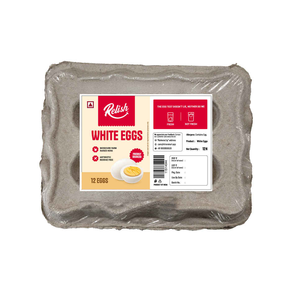 Relish White Eggs - Pack of 12