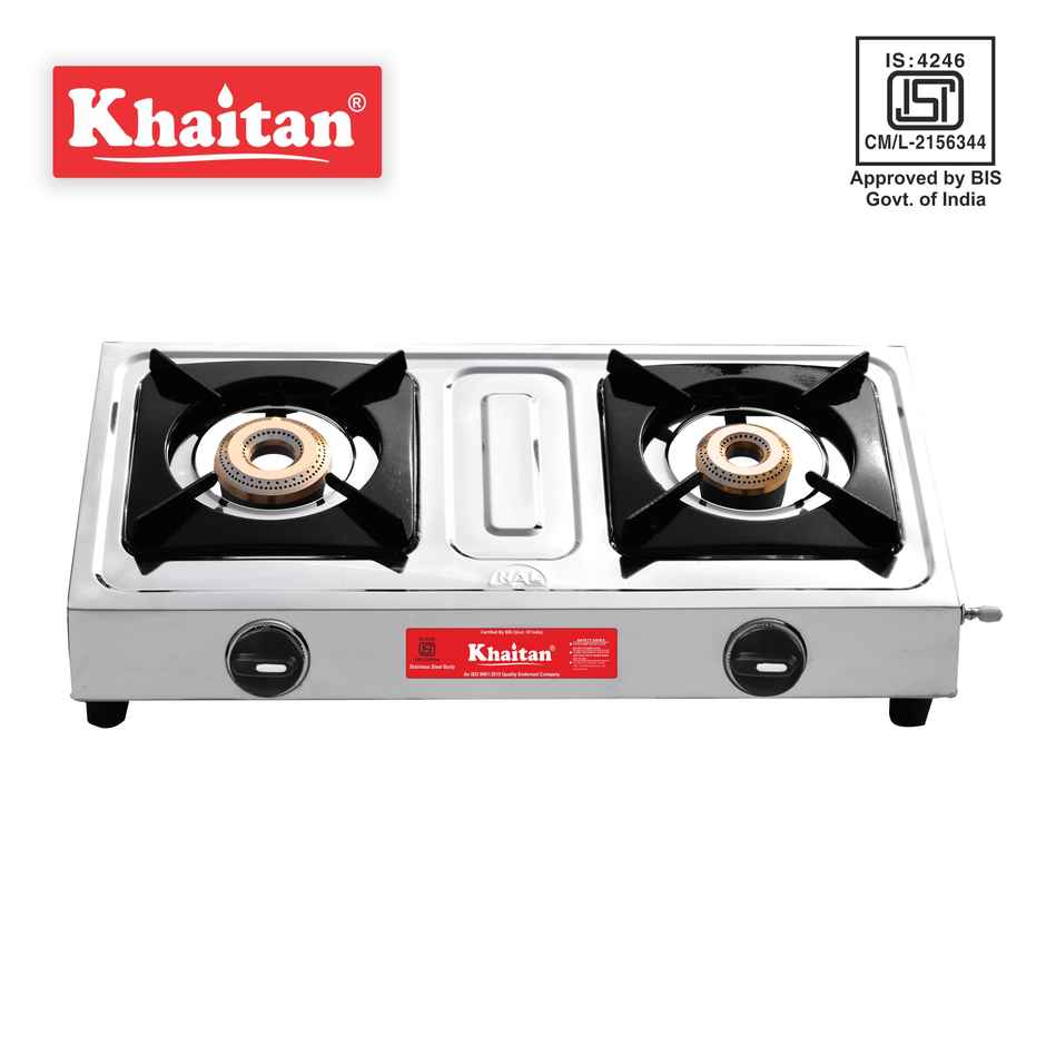 Khaitan 2 Burner Classic Stainless Steel Manual Gas Stove