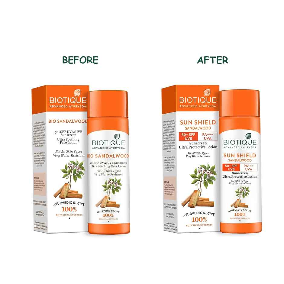 Biotique Sun Shield Sandalwood 50+Spf Sunscreen Lotion