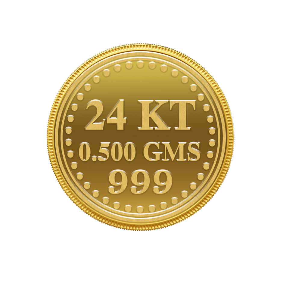 24 Karat 999 Pure Gold Coin | Lakshmi Design| 0.5 g | Muthoot Exim