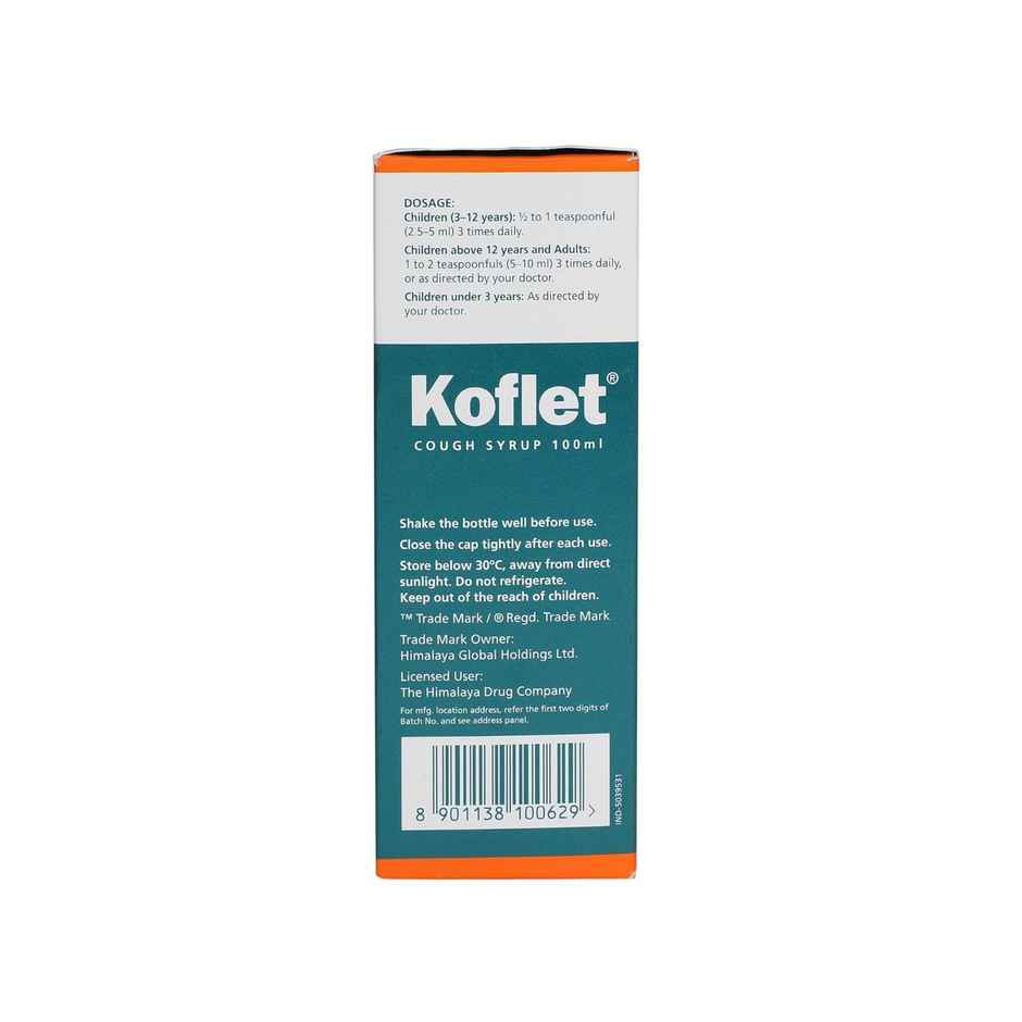 Himalaya Koflet Cough Syrup for Cough & Throat Relief | Non Drowsy 