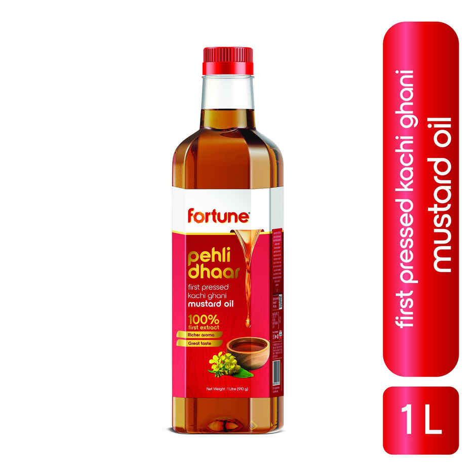 Fortune Pehli Dhaar Kachi Ghani Wood pressed Mustard Oil Pet Bottle