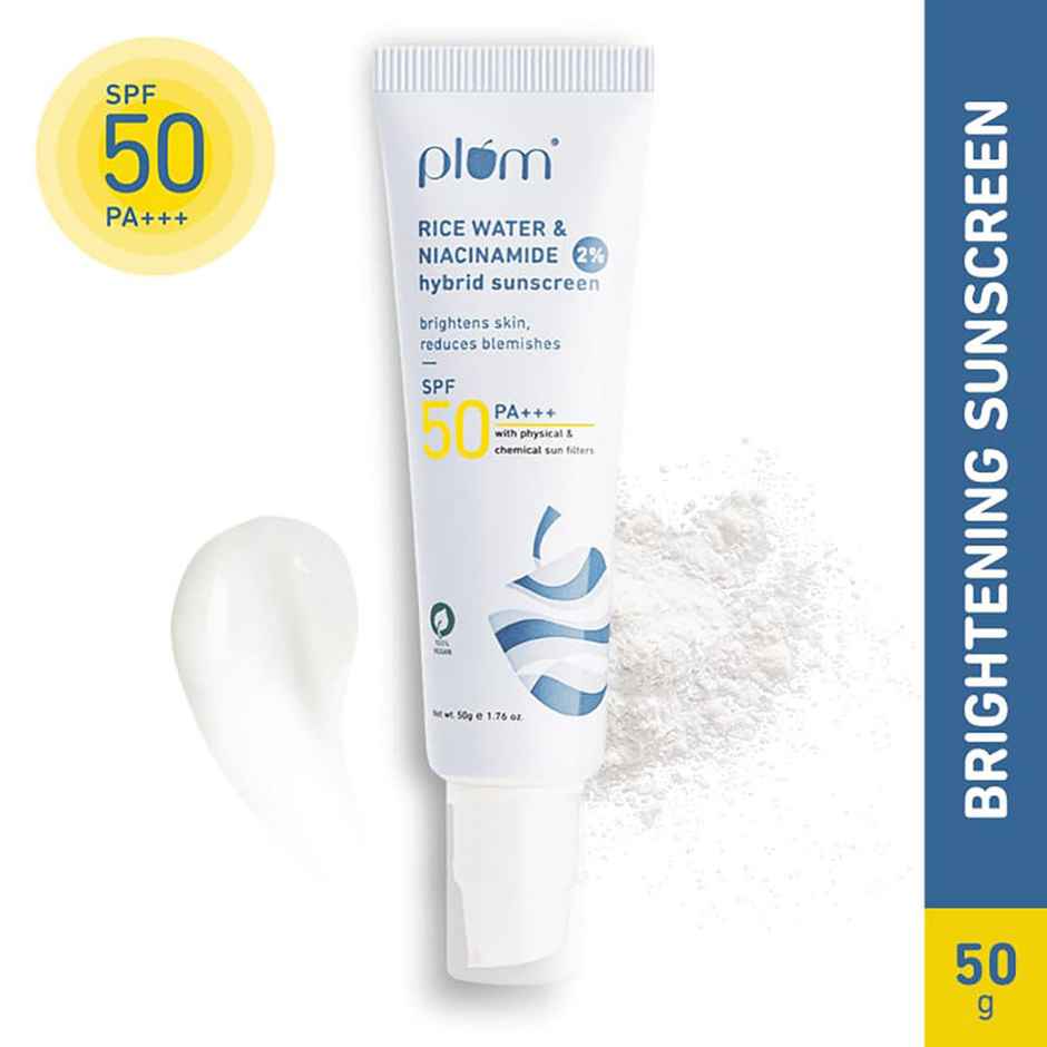 Plum 2% Niacinamide & Rice Water Hybrid Face Sunscreen With SPF 50