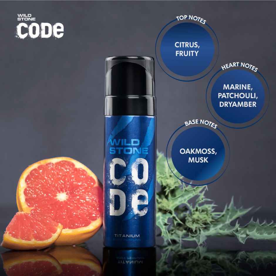 Wild Stone Code Titanium No Gas Deodorant for Men
