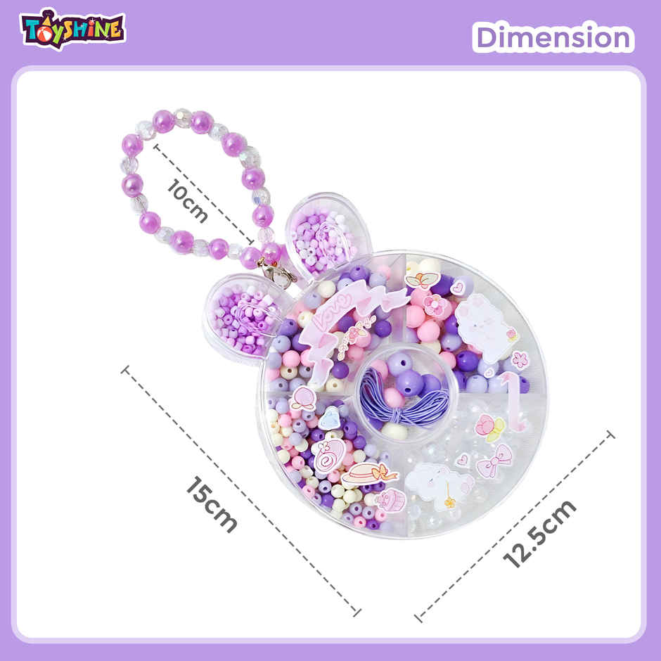 Toyshine Diy Jewellery Bead Set with Bunny Box For Making Bracelets-Necklaces and Earrings | Age 6+
