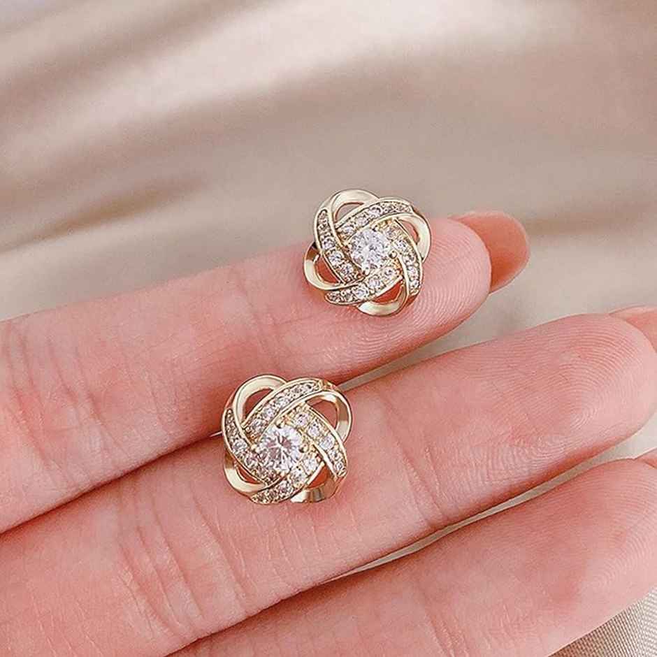 Just Lil Things Golden Eternity Knots Pin Earrings | jltz0021