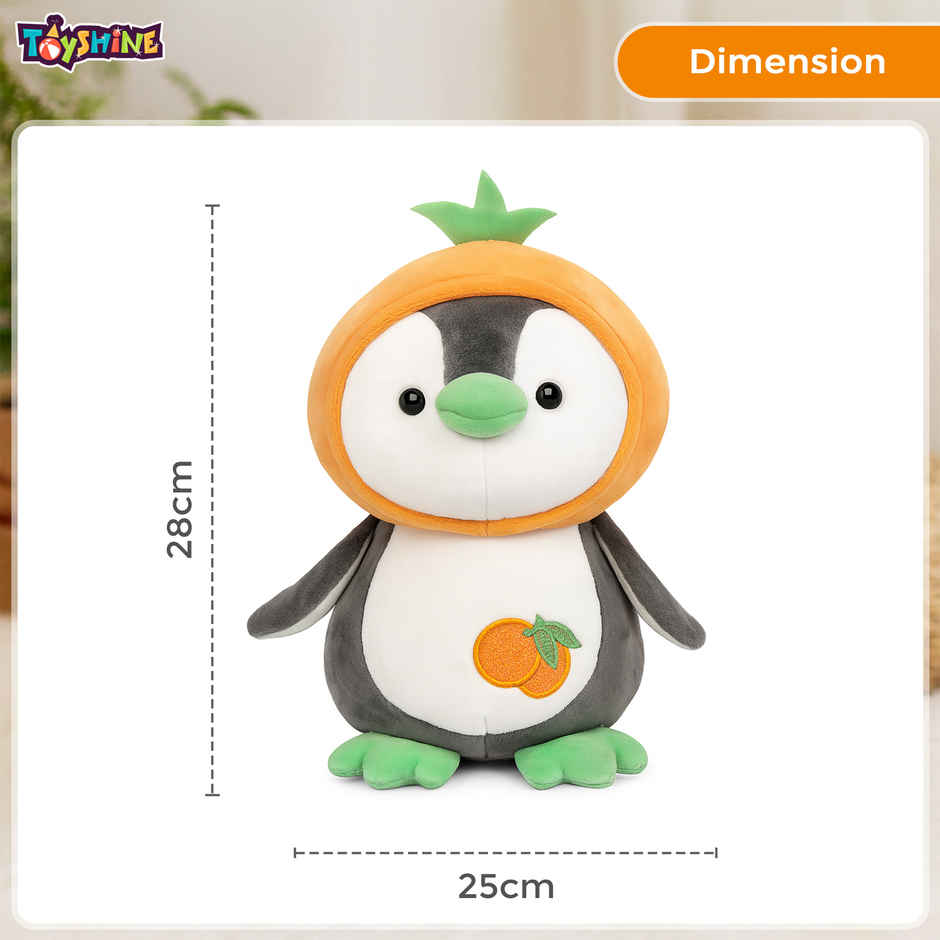 Spanker Penguin Soft Toy Cute Plush with Orange Hood - 28 cm
