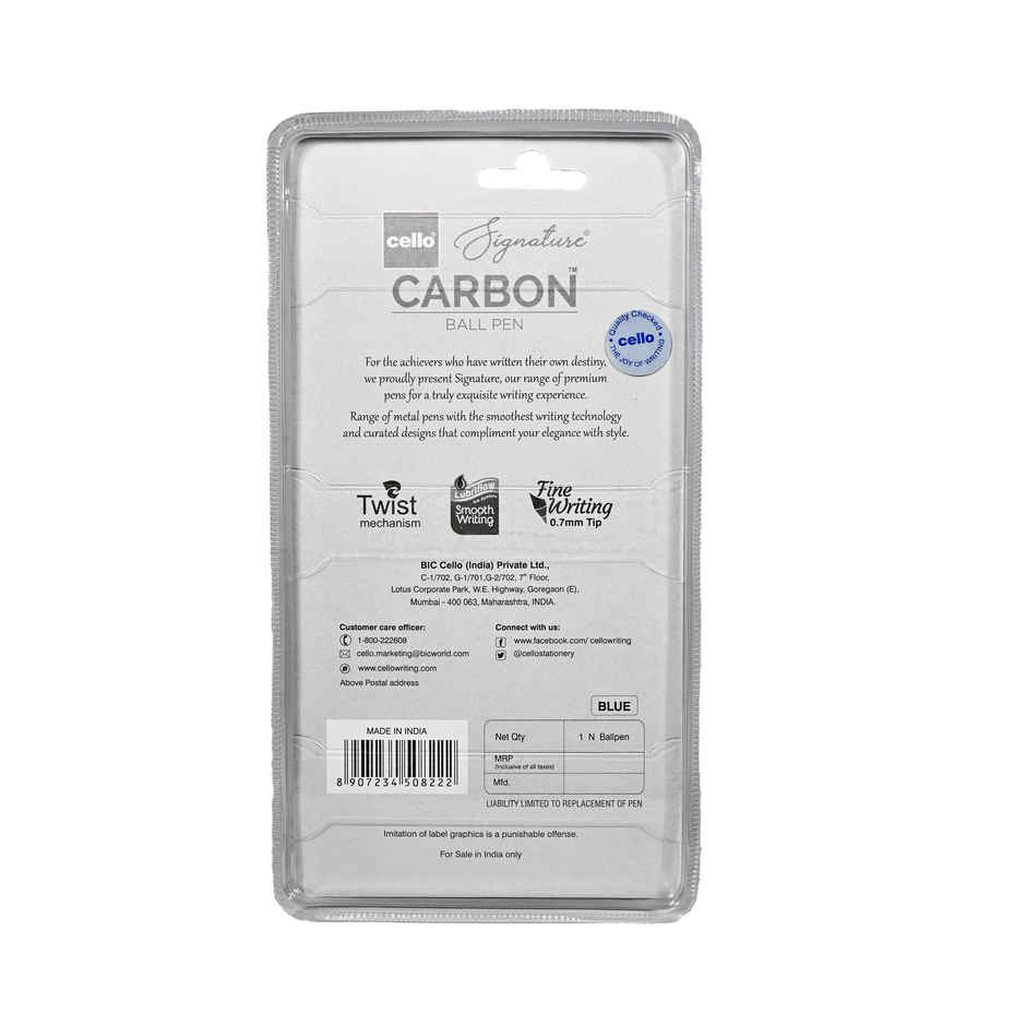 Cello Signature Carbon Ball Pen Blue 1 pc