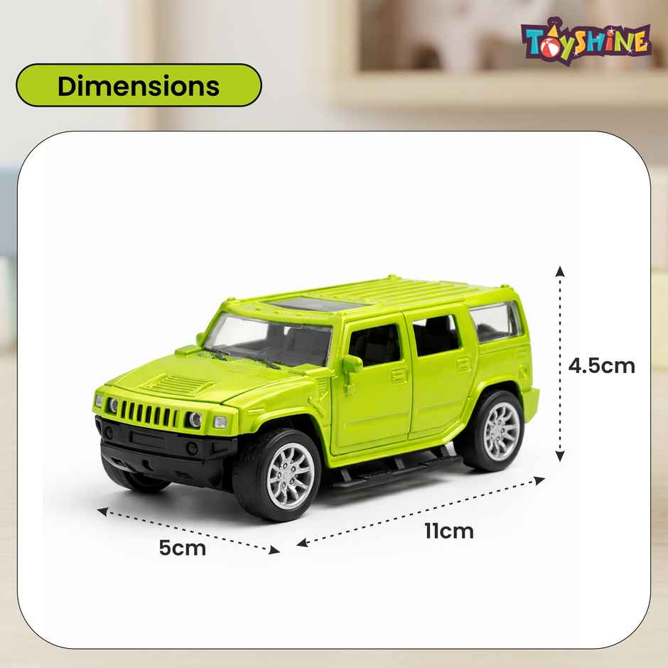 Toyshine 1:32 Scale Die Cast Racing H2 Model Vehicle Toy Car With Pull Back Function, Green